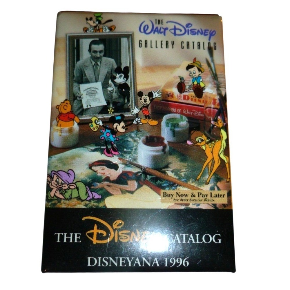 Vintage Walt Disney Gallery Catalog Disneyana 1996 Pin Magnet Mickey Snow White